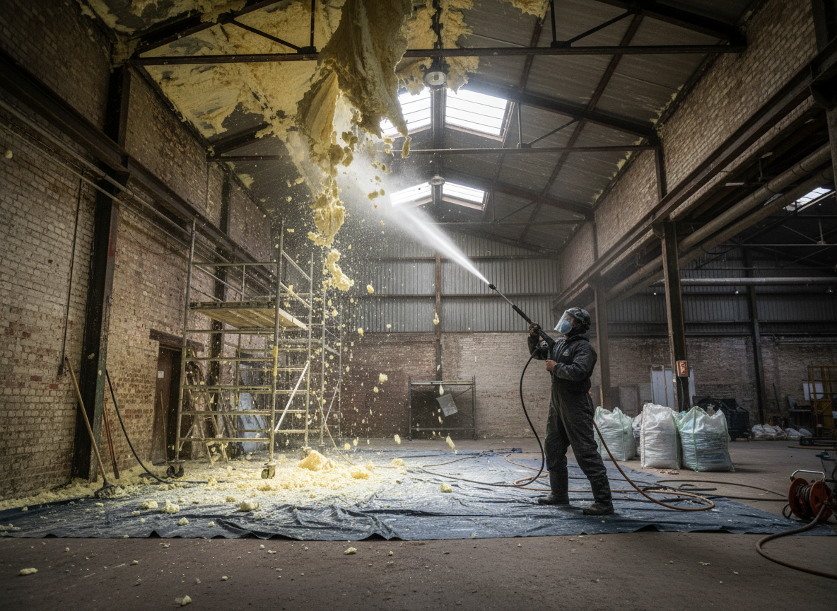 Warehouse Spray Foam Removal in Huddersfield, West Yorkshire